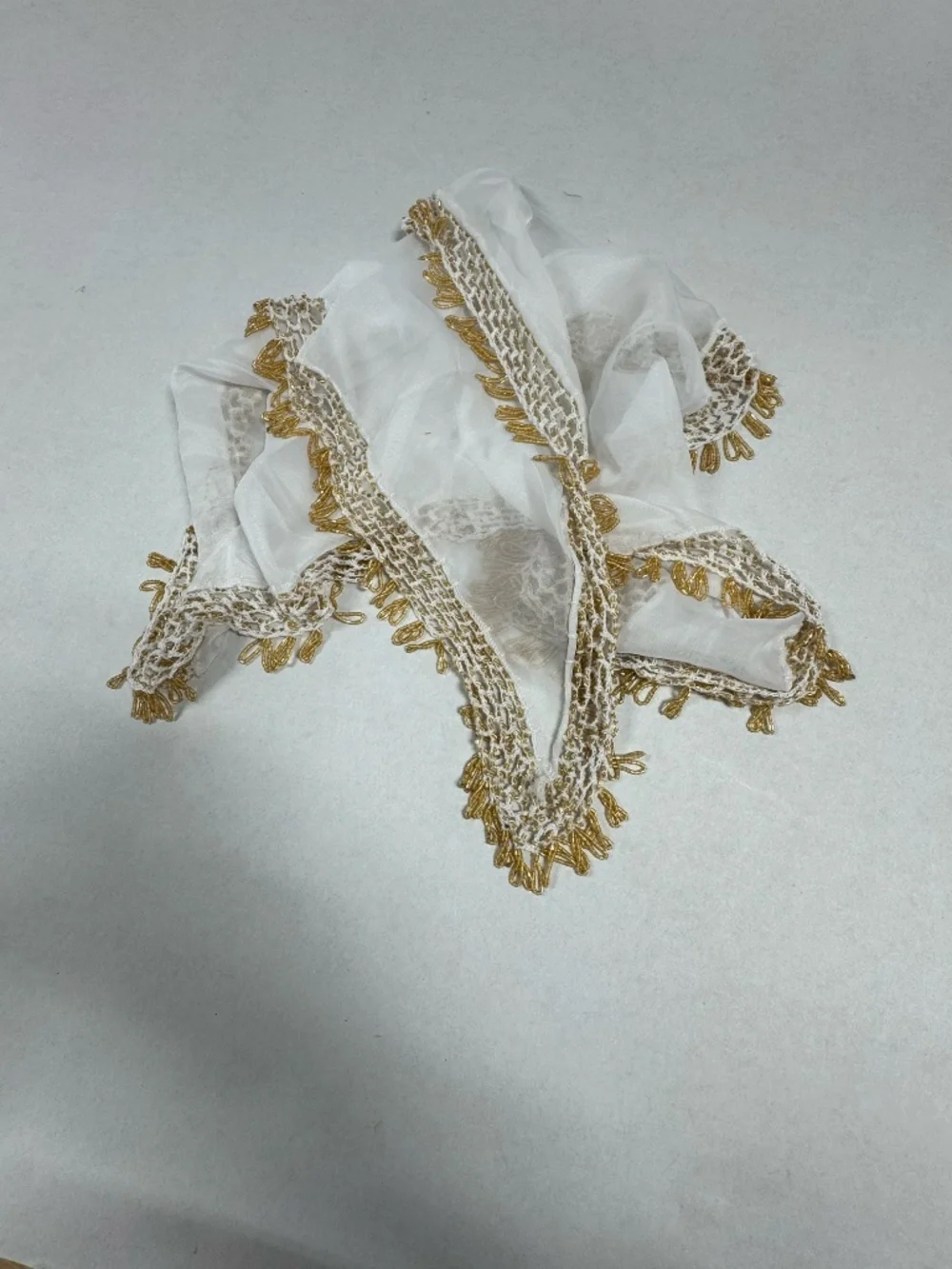 Egyptian Belly Dance Hip Scarf With Gold Bead Trimming - 39